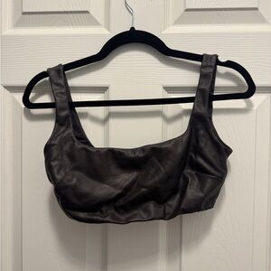 Skims Faux Leather Bralette